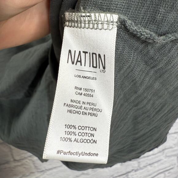 Nation LTD Jonnie Snap Long Sleeve Top in Hunter Green Size L Womens - Picture 5 of 7